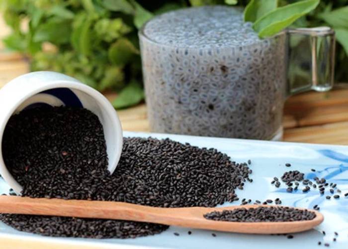 تخم شربتی خیسانده شده