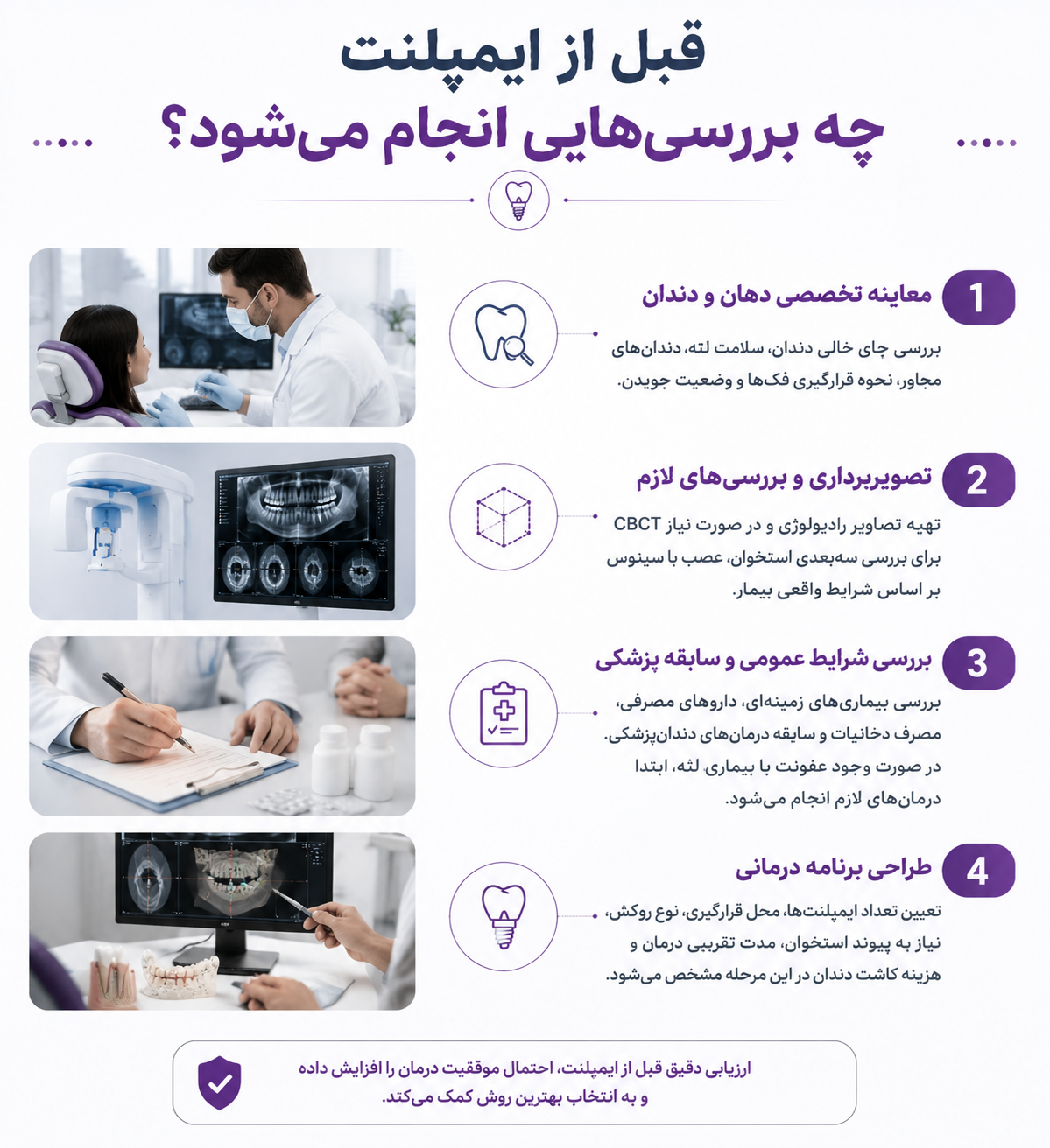 قبل از ایمپلنت چه بررسی‌هایی انجام می‌شود؟
